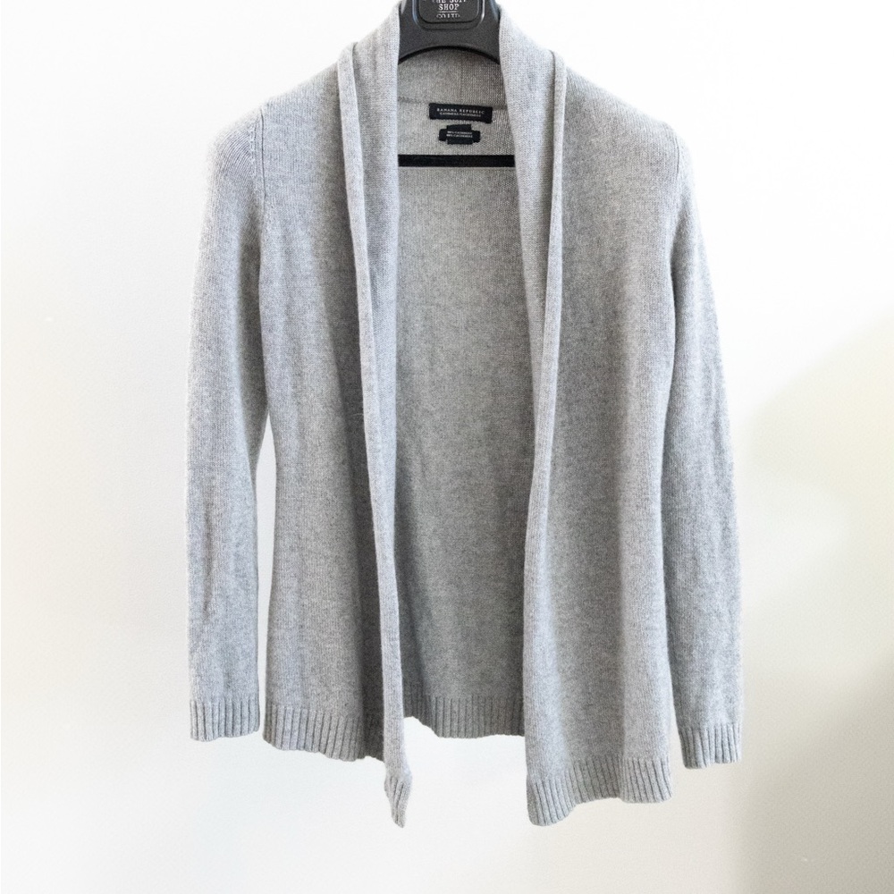 Banana Republic Light Gray Open Cardigan